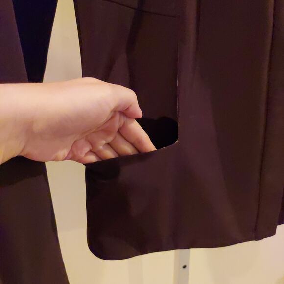 Vtg Cache Blazer Size 2 Brown Zip Front Bishop Collar Pockets Office Career - Picture 2 of 8